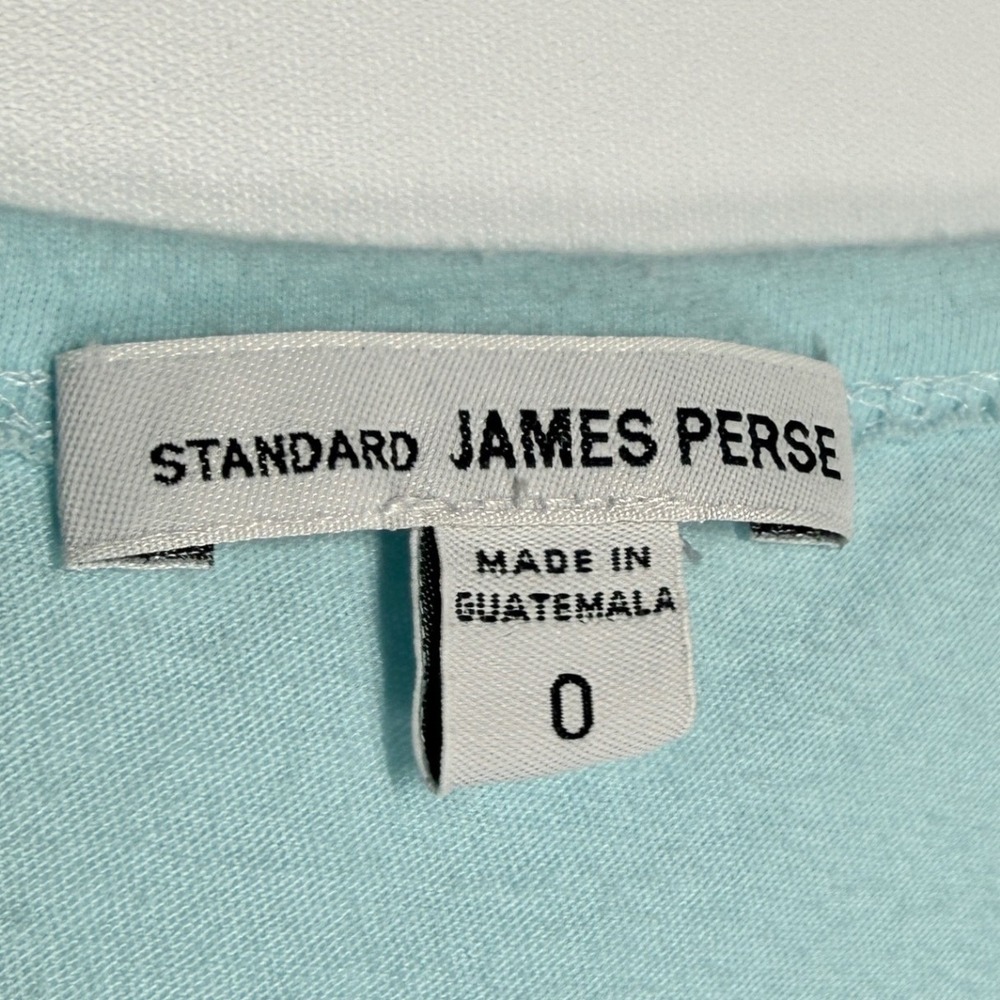 James Perse Standard Light Blue Cotton Pocket Tank Top WLJH3115CU Size 0 - Picture 6 of 8